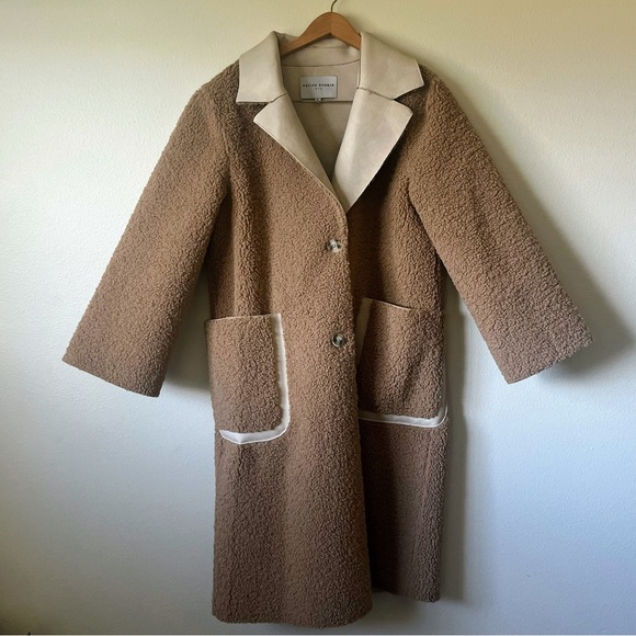 LAST CHANCE -- Petite Studio NYC Sienna Reversible Coat in Camel and Ivory BNWT - Picture 6 of 9